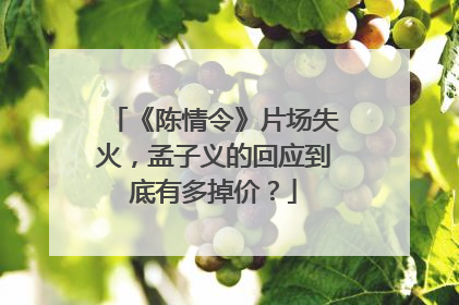 《陈情令》片场失火,孟子义的回应到底有多掉价?