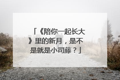 《陪你一起长大》里的新月，是不是就是小司藤？
