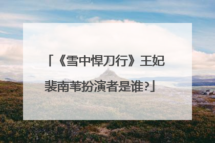 《雪中悍刀行》王妃裴南苇扮演者是谁?