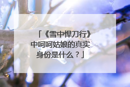 《雪中悍刀行》中呵呵姑娘的真实身份是什么?