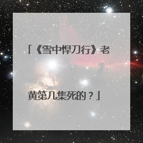 《雪中悍刀行》老黄第几集死的?