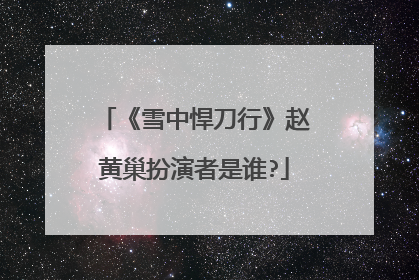 《雪中悍刀行》赵黄巢扮演者是谁?