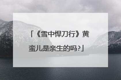 《雪中悍刀行》黄蛮儿是亲生的吗?