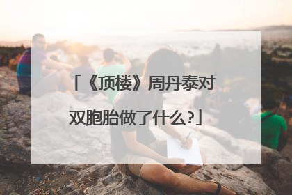 《顶楼》周丹泰对双胞胎做了什么?