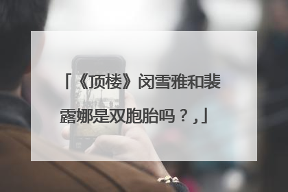 《顶楼》闵雪雅和裴露娜是双胞胎吗？,