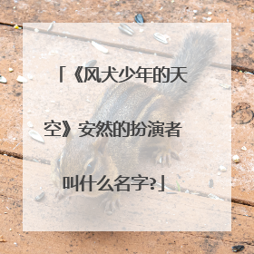 《风犬少年的天空》安然的扮演者叫什么名字?