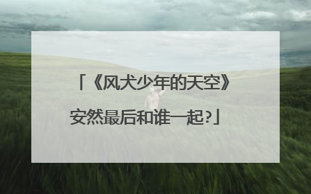 《风犬少年的天空》安然最后和谁一起?