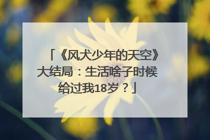 《风犬少年的天空》大结局：生活啥子时候给过我18岁？
