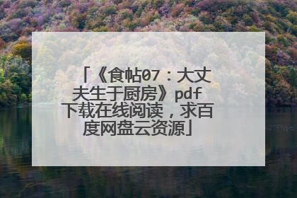 《食帖07：大丈夫生于厨房》pdf下载在线阅读，求百度网盘云资源