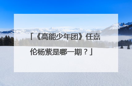 《高能少年团》任嘉伦杨紫是哪一期?