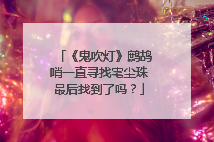 《鬼吹灯》鹧鸪哨一直寻找雮尘珠最后找到了吗?