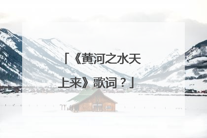 《黄河之水天上来》歌词？
