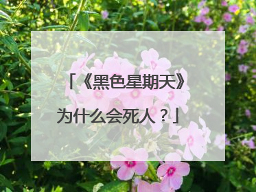 《黑色星期天》为什么会死人？