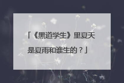 《黑道学生》里夏天是夏雨和谁生的？