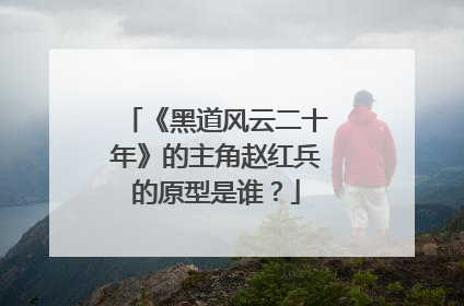 《黑道风云二十年》的主角赵红兵的原型是谁?