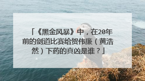 《黑金风暴》中,在20年前的剑道比赛给贺伟廉(黄浩然)下药的真凶是谁?