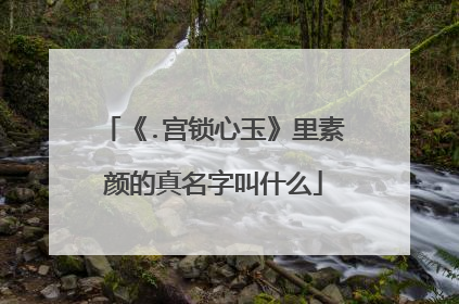 《.宫锁心玉》里素颜的真名字叫什么
