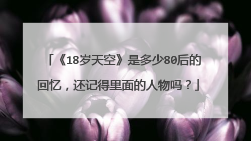 《18岁天空》是多少80后的回忆,还记得里面的人物吗?