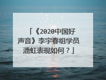 《2020中国好声音》李宇春组学员潘虹表现如何?