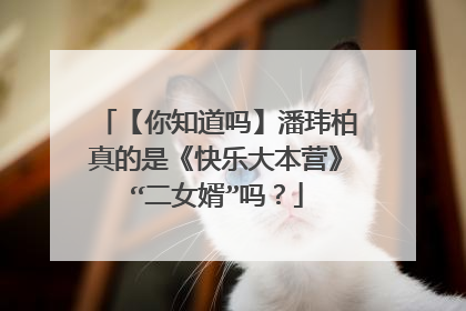 【你知道吗】潘玮柏真的是《快乐大本营》“二女婿”吗?