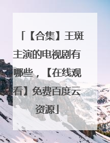 【合集】王斑主演的电视剧有哪些，【在线观看】免费百度云资源