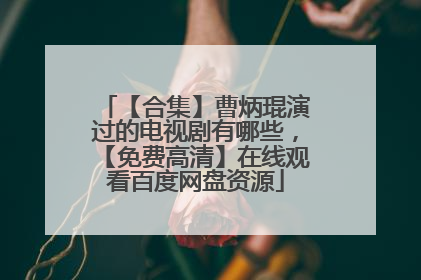 【合集】曹炳琨演过的电视剧有哪些,【免费高清】在线观看百度网盘资源