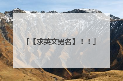 【求英文男名】!!