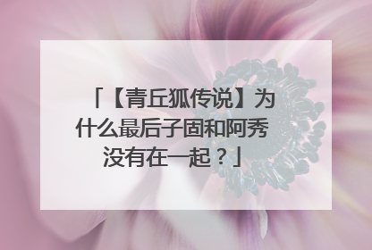 【青丘狐传说】为什么最后子固和阿秀没有在一起？