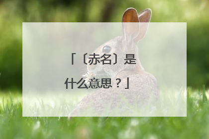 〔赤名〕是什么意思?