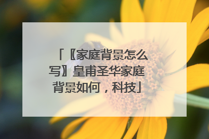 〖家庭背景怎么写〗皇甫圣华家庭背景如何,科技