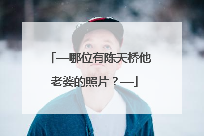 ——哪位有陈天桥他老婆的照片？——
