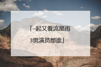 —起又看流星雨3男演员都谁