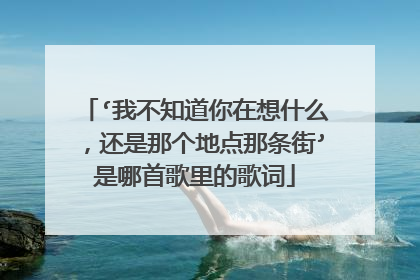 ‘我不知道你在想什么,还是那个地点那条街’是哪首歌里的歌词