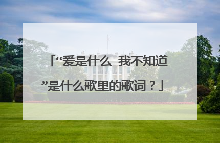 “爱是什么 我不知道”是什么歌里的歌词?