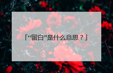 “留白”是什么意思？
