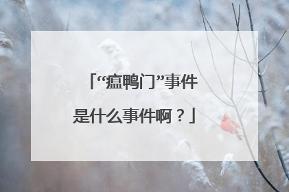 “瘟鸭门”事件是什么事件啊？