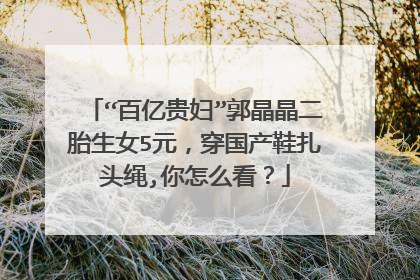 “百亿贵妇”郭晶晶二胎生女5元，穿国产鞋扎头绳,你怎么看？