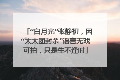 “白月光”张静初，因“太太团封杀”谣言无戏可拍，只是生不逢时