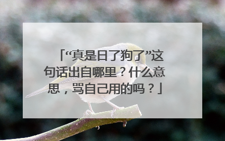 “真是日了狗了”这句话出自哪里？什么意思，骂自己用的吗？