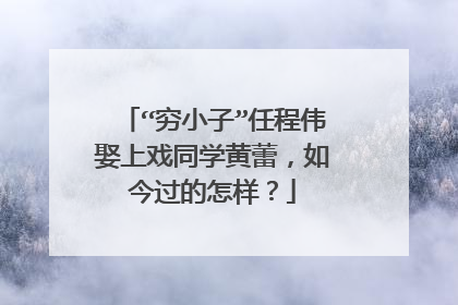 “穷小子”任程伟娶上戏同学黄蕾，如今过的怎样？