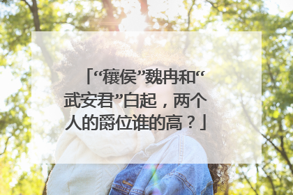 “穰侯”魏冉和“武安君”白起，两个人的爵位谁的高？