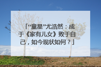 “童星”尤浩然：成于《家有儿女》败于自己，如今现状如何？