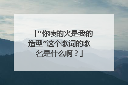 “你喷的火是我的造型”这个歌词的歌名是什么啊？