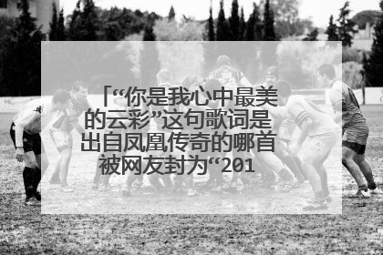 “你是我心中最美的云彩”这句歌词是出自凤凰传奇的哪首被网友封为“2012年神曲”的歌曲
