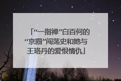 “一指禅”白百何的“京圈”闯荡史和她与王珞丹的爱恨情仇