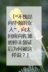 “不愧是向华强的女人”，向太回应向佐郭碧婷未领证后为何被这样说？