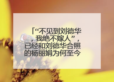 “不见到刘德华,我绝不嫁人”,已经和刘德华合照的杨丽娟为何至今仍单身?