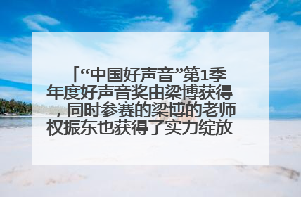 “中国好声音”第1季年度好声音奖由梁博获得，同时参赛的梁博的老师权振东也获得了实力绽放奖。权振东教
