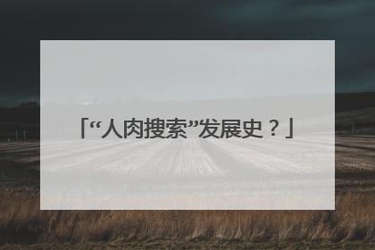 “人肉搜索”发展史?