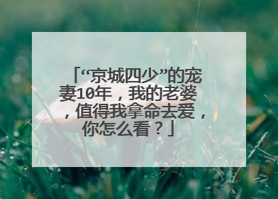 “京城四少”的宠妻10年，我的老婆，值得我拿命去爱，你怎么看？